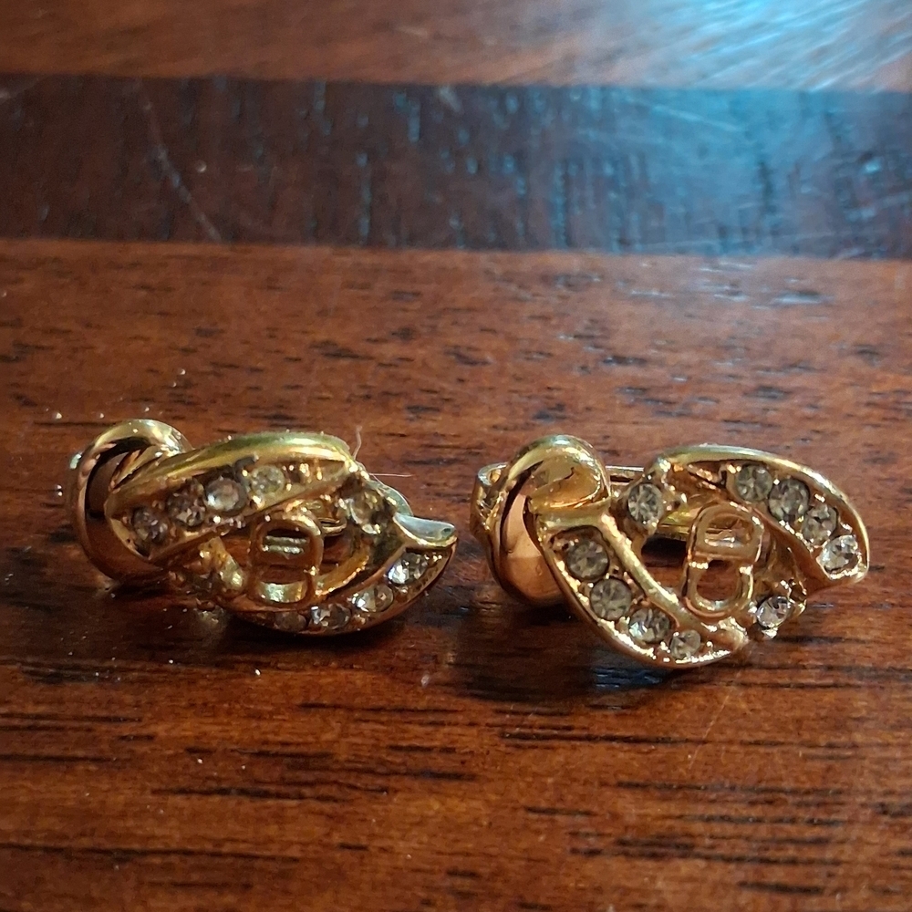 Elegant Gold and Silver Crystal Knot Earrings